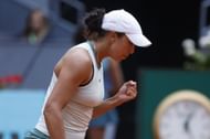 Keys celebrates a point in the Mutua Madrid Open - Source: Getty